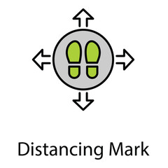 Distancing Mark Vector Icon Indicating Safe Distance