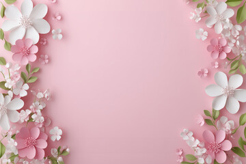 パステルフラワーフレーム.Generative AI