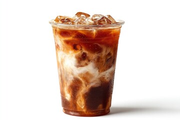 Iced Coffee: Creamy Swirls in a Plastic Cup