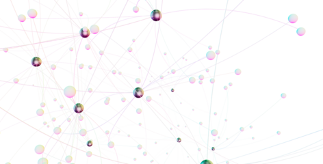 Abstract connected dots and lines. Concept of AI technology, Motion of digital data flow.