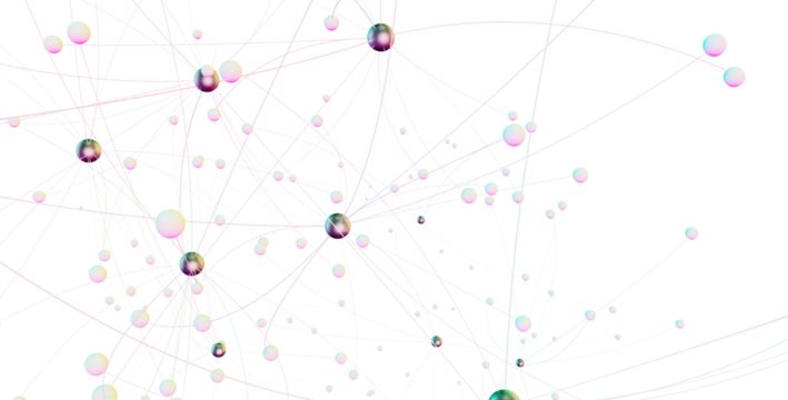 Abstract connected dots and lines. Concept of AI technology, Motion of digital data flow.