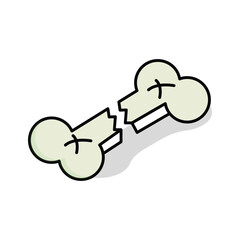 A captivating isometric icon showing a broken bone