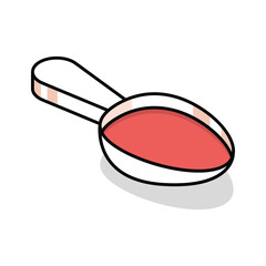 Grab this isometric icon of curved medicine spoon