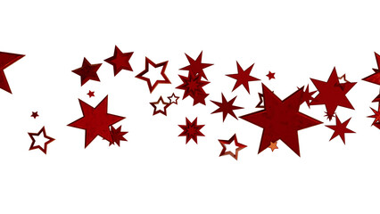 Image of red stars scattered on a white background. Perfect for festive designs, celebrations, and more.