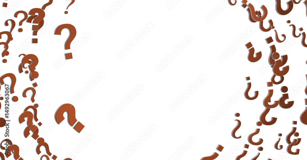 Aufkleber Colored question marks background. 3D Rendering..