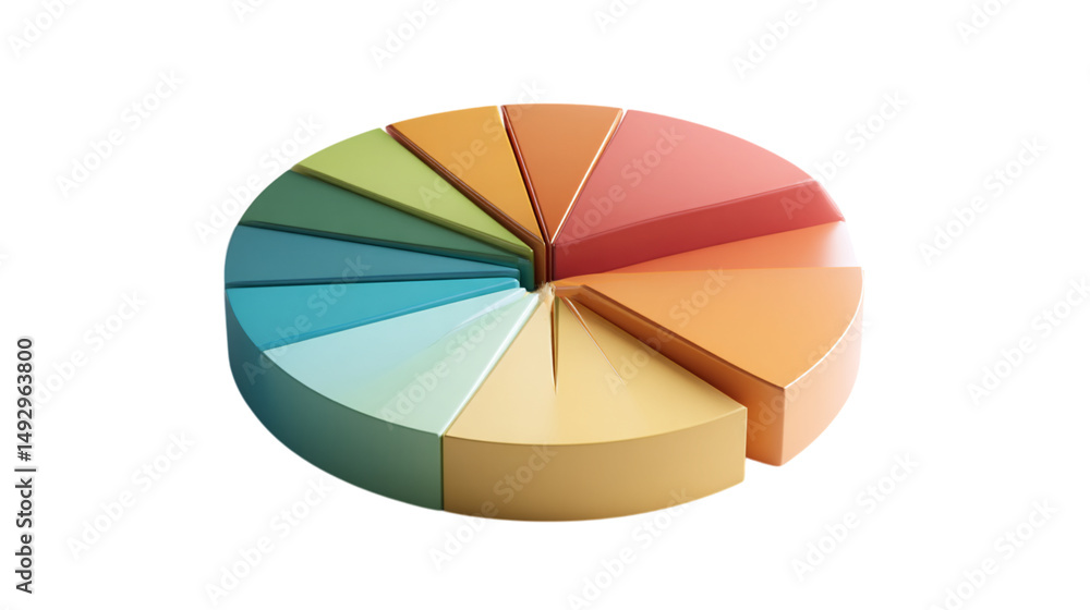 Aufkleber colorful pie chart diagram infographic presentation data analysis business report visual representat