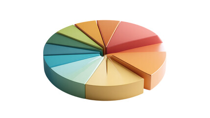 Obraz premium Colorful pie chart diagram infographic presentation data analysis business report visual representation on transparent background