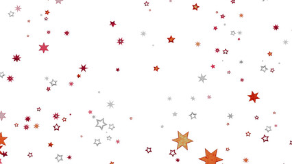 Beautiful background with scattered stars in red, orange, and silver. Perfect for celebrations!