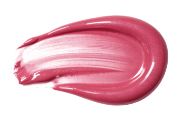 pink lip gloss swatch isolated on white background