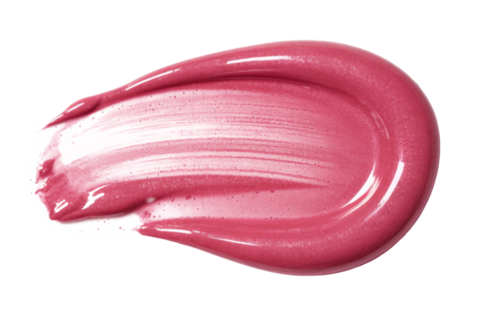 pink lip gloss swatch isolated on white background