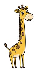 Fototapeta premium Cartoon giraffe standing tall