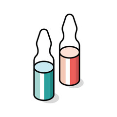 A trendy isometric style icon for medicine vials