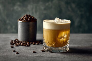 Coffee Cocktail: Iced Creamy Brew in Elegant Glassware