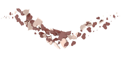 hearts on a pink background. 3d render illustration for advertising. Valentine's Day.