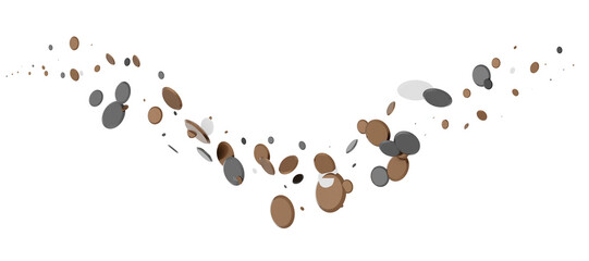 gold  Shower: Dynamic 3D Illustration of Dancing gold Confetti