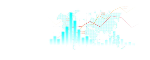 Obraz premium Conceptual technology background image of financial graph analysis, stock market, trading