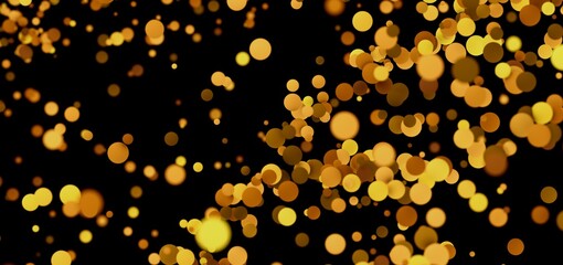 Abstract background with glowing golden bokeh lights. Perfect for festive designs.