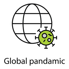 Global Pandemic Vector Icon Representing Worldwide Health Crisis