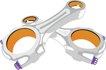 Steampunk Collection (isolated on white) - Piston Rods car