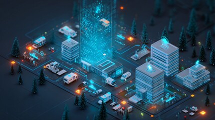 Medical AI Data Technology Illustration for Healthcare Professionals