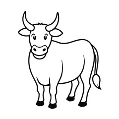 vector illustration of a bull