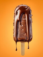 Obraz premium Chocolate-Covered Ice Pop: A Melted Delight