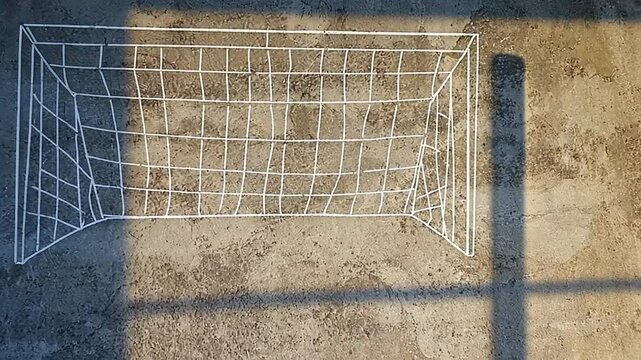 Drawing of a soccer goal at school.