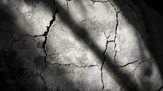 cracked white stone surface texture with organic linear shadows of tree branches, neutral style