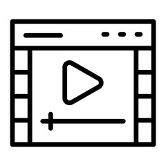 Video Vector Line Icon Design
