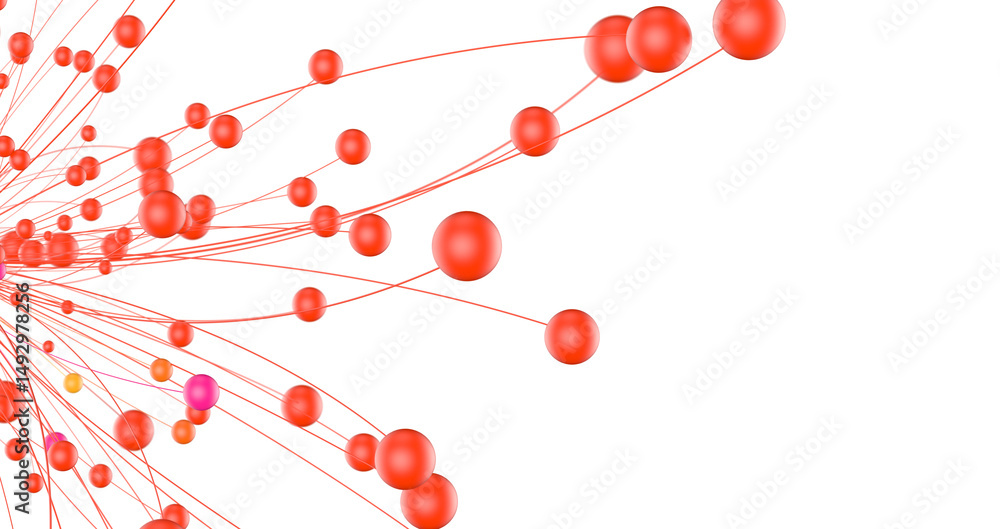 Poster The structure of the network connection of points and lines. Data technology.