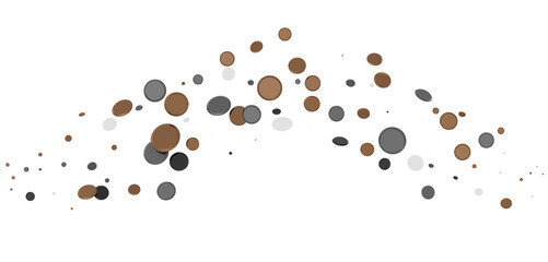 Multicolored paper confetti on transparent background. Realistic confetti flying. Colorful scattered items to holiday decorations.