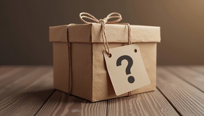 Mystery Box with Question Mark Tag