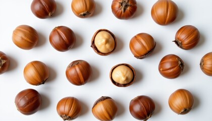 Harvesting hazelnuts in the orchard food photography natural setting close-up view for culinary inspiration