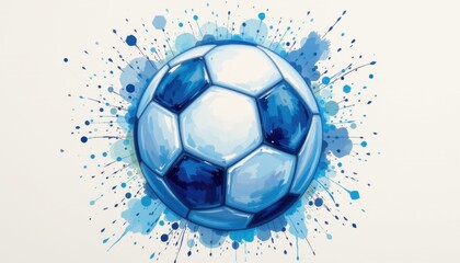 Exciting soccer ball artwork creative studio digital illustration colorful background artistic perspective sports theme