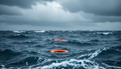 Emergency rescue operation open ocean photography stormy weather aerial view safety awareness