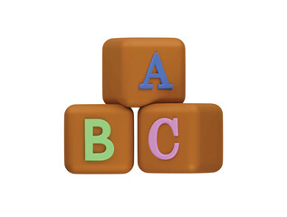 alphabet toy icon 3d illustration render