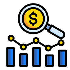 Cost Analysis Chart  Icon Element For Design	