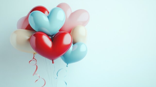 Heart-shaped balloons in pastel colors (5) - Powered by Adobe