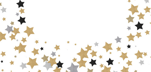 XMAS Stars - stars. Confetti celebration, Falling golden abstract decoration for party, birthday celebrate,
