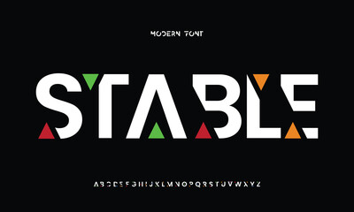 Design Modern abstract digital alphabet font. Minimal technology typography, Creative urban sport fashion futuristic font and with numbers. vector illustration.