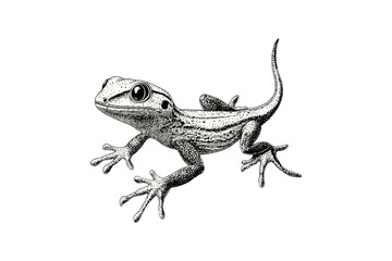 Hand-drawn Gecko Art, Vintage Wildlife Sketch, Rustic Animal Etching, Nature Wall Print, Monochrome Illustration, Scientific Reptile Drawing, black and white lizard artwork,