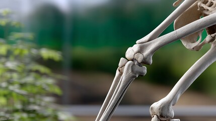 Detailed view of a human knee joint skeleton