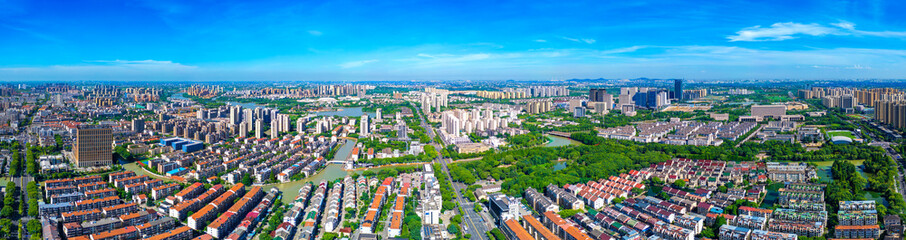 Fototapeta premium Pinghu City, Jiaxing, Zhejiang Province, China