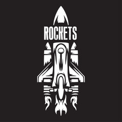 Vintage illustration of space rocket