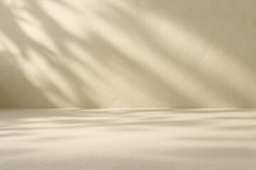 Calm Minimalist Scene with Soft Shadow Patterns on a Bright Wall