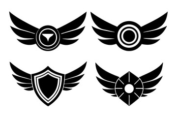 Obraz premium Angel wings and a heart vector design symbolize love