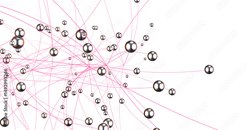 Poster Falling cyber particles. Big data stream. 3d