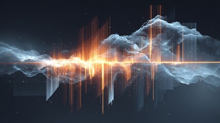 Nebulous Luminescence: An abstract illustration of ethereal clouds and radiant energy