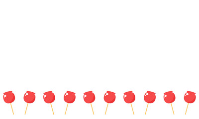 りんご飴 イラスト フレーム 夏祭り 食べ物