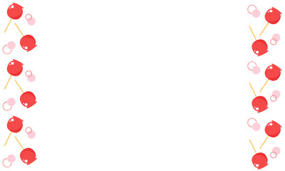 りんご飴 イラスト フレーム 夏祭り 食べ物